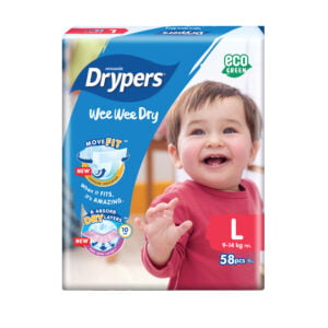 Drypers Wee Wee Dry Diaper Sticker L 58 pcs Pack